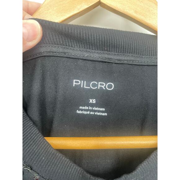 Pilcro Black Long-Sleeve Sequin Top Netting Sheer Tank Size XS Glam - Picture 7 of 8